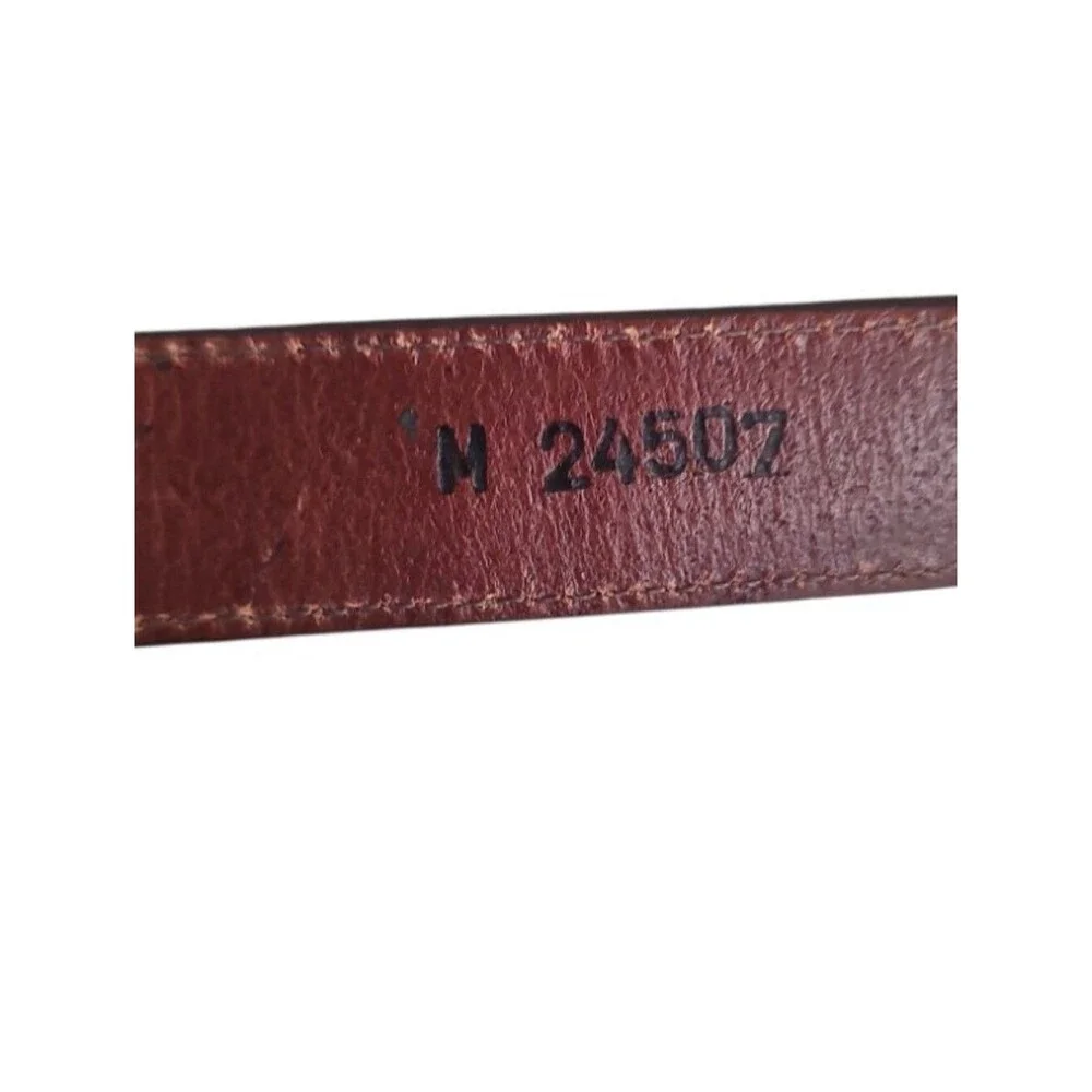 Brighton Vintage Leather Belt Women’s M Brown Silver Scroll Buckle Western USA